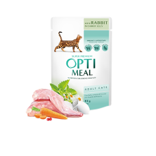 Optimeal (Оптиміл) Cat Rabbit in Carrot Gravy - Вологий корм для котів з роликом у морквяному в соусі 85 г