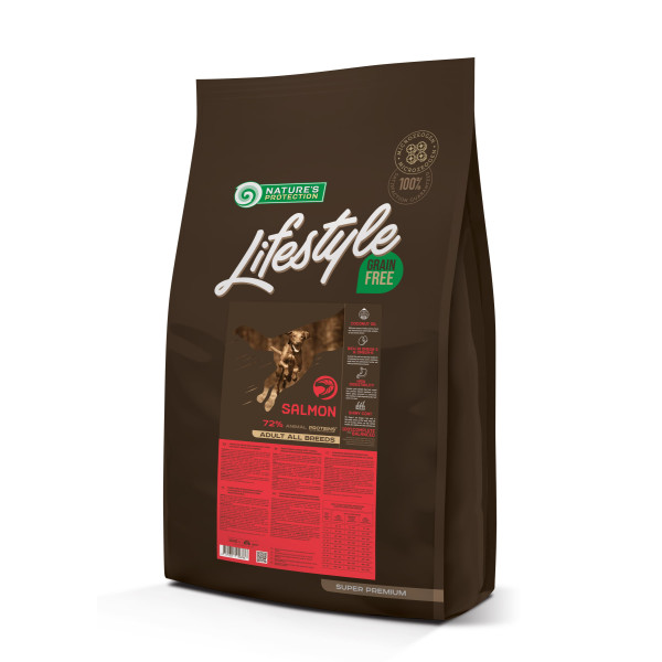 Nature\'s Protection (Нэйчер Протекшн) Lifestyle Grain Free Salmon Adult All Breeds - Сухой беззерновой корм для собак всех пород с лососем 10 кг
