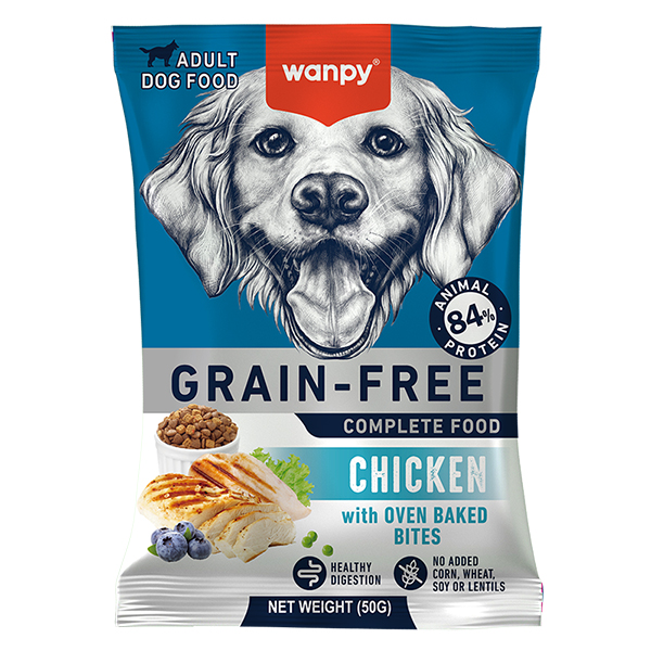 Wanpy (Ванпи) Dog Grain Free Chicken Adult All Breed - Сухой беззерновой корм для взрослых собак всех пород с мясом курицы 50 г
