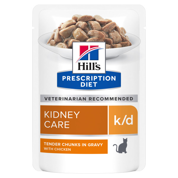 HILL'S (Хилс) Prescription Diet K/D Chicken - Влажный корм для кошек для кошек поддержка функции почек, с курицей 85 г