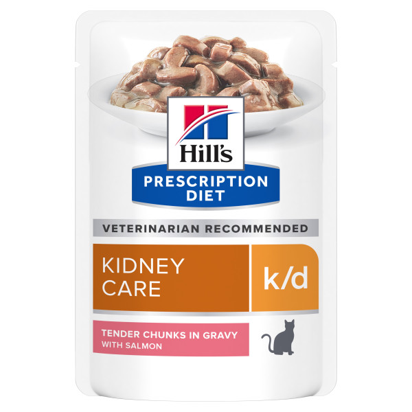 HILL'S (Хилс) Prescription Diet K/D Salmon - Влажный корм для кошек для кошек поддержка функции почек, с лососем 85 г