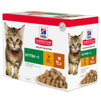 HILL\'S (Хилс) SP Kitten MIX (6+6) - Влажный корм для котят с курицей и индейкой в соусе 12 шт.