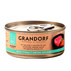 Grandorf (Грандорф) Grain Free Formula Tuna Fillet & Salmon - Вологий беззерновий корм для котів тунець з лососем 70 г