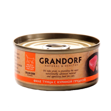 Grandorf (Грандорф) Grain Free Formula Tuna Fillet & Chicken вологий беззерновий корм для котів з тунцем та куркою 70 г