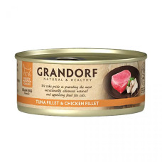 Grandorf (Грандорф) Cat Grain Free Tuna Fillet & Chicken Fillet Adult - Вологий беззерновий корм для дорослих котів з м’ясом тунця та курки 70 г