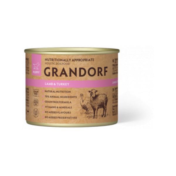 Grandorf (Грандорф) Grain Free Formula Puppy Lamb & Turkey - Влажный беззерновой корм для щенков 200 г