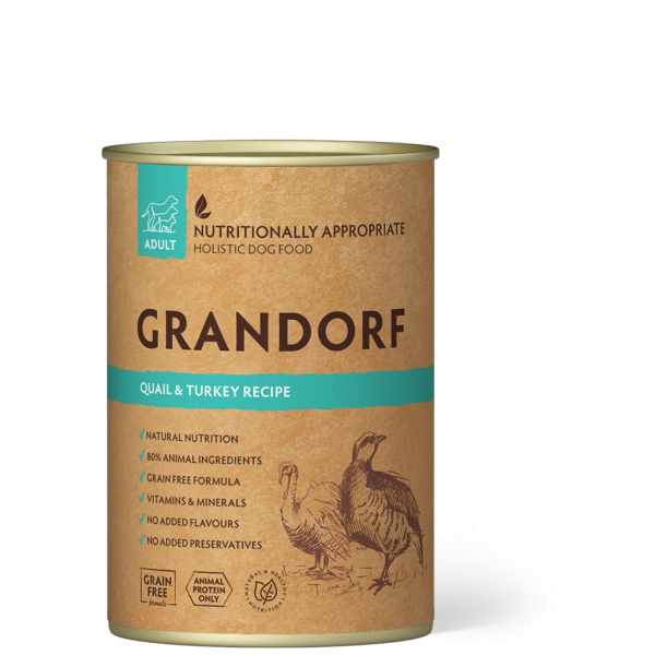 Grandorf Grain Free Formula Dog Quail & Turkey - Влажный беззерновой корм для собак с перепелом и индейкой 400 г