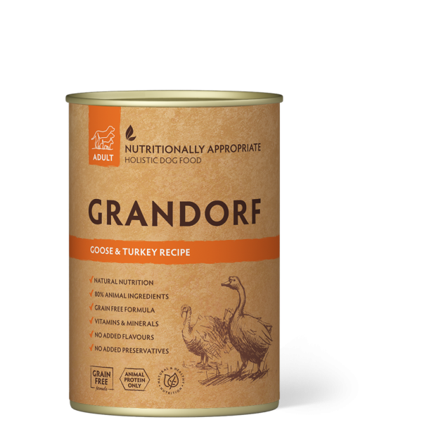 Grandorf Grain Free Formula Dog Goose & Turkey - Влажный беззерновой корм для собак с гусем и индейкой 400 г