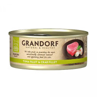 Grandorf (Грандорф) Cat Grain Free Tuna Fillet & Crab Fillet Adult - Влажный беззерновой корм для взрослых котов с мясом тунца и краба 70 г