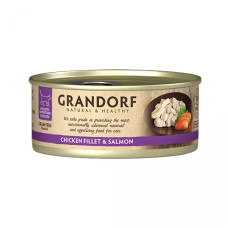 Grandorf (Грандорф) Cat Grain Free Chicken Fillet & Salmon Fillet Adult - Вологий беззерновий корм для дорослих котів з м’ясом курки та лосося 70 г