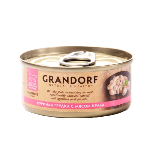 Grandorf Grain Free Formula Cat Chicken & Crab - Влажный беззерновой корм для котов курица с крабом 70 г