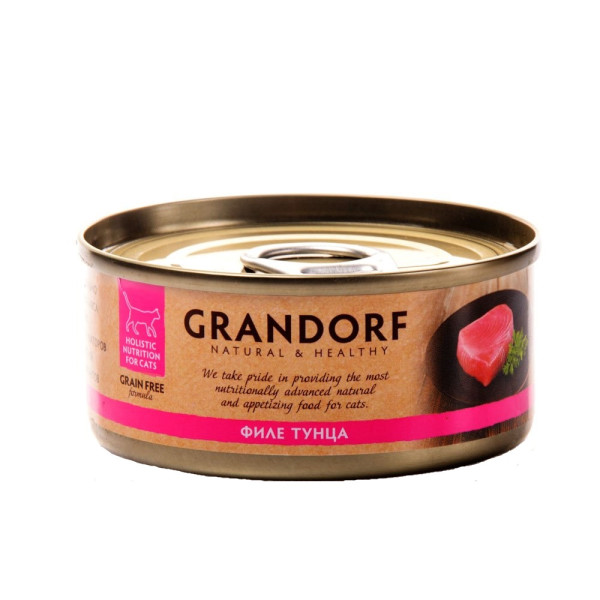 Grandorf (Грандорф) Grain Free Formula Cat Tuna Fillet - Влажный беззерновой корм для котов с тунцом 70 г