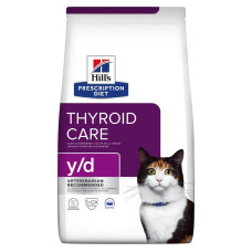 Hill’s (Хилс) Prescription Diet Cat Chicken & Turkey Y/D Thyroid Care Adult - Сухой лечебный корм для взрослых котов с проблемами щитовидной железы с мясом курицы и индейки 1.5 кг