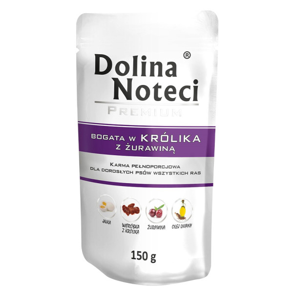 Dolina Noteci (Долина Нотецы) Dog Premium With Rabbit - Влажный корм для собак с кроликом с клюквой 150 г
