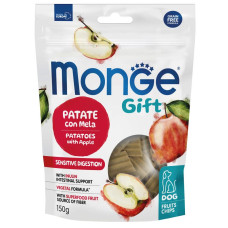Monge (Монж) Gift Dog Grain Free Potato & Apple Chips Sensitive Digestion Vegan Adult All Breeds - Ласощі беззернові для дорослих собак усіх порід для чутливого травлення веганська формула чіпси картопля з яблуком 150 г