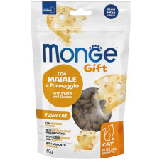 Monge (Монж) Gift Cat Grain Free Pork & Cheese Fussy Adult - Ласощі беззернові для дорослих вибагливих котів з м’ясом свинини та сиром 60 г