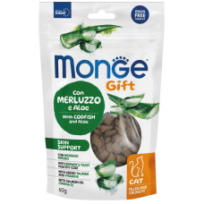 Monge (Монж) Gift Cat Grain Free Cod & Aloe Skin Support Adult - Ласощі беззернові для дорослих котів для підтримки здоров’я шкіри з м’ясом тріски та алое 60 г