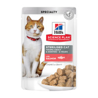 HILL\'S (Хилс) SP Cat Adult Sterilised Salmon - Влажный корм для кошек после стерилизации с лососем в соусе 85 г