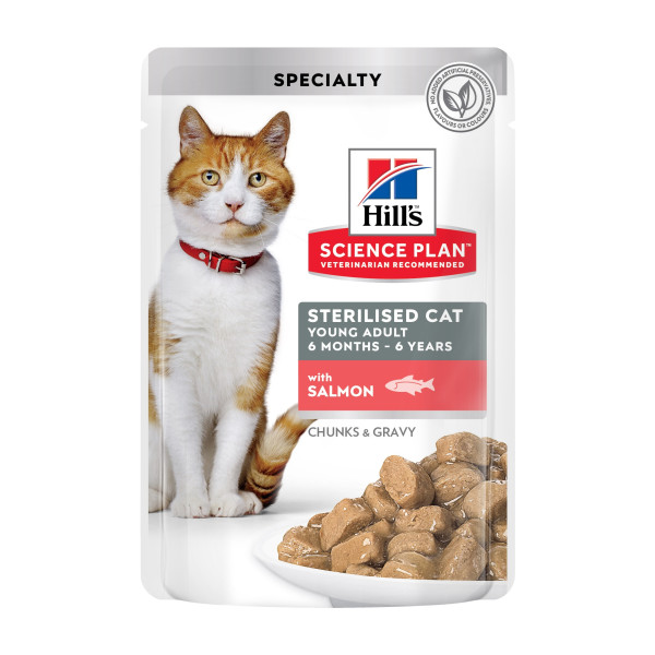 HILL\'S (Хилс) SP Cat Adult Sterilised Salmon - Влажный корм для кошек после стерилизации с лососем в соусе 85 г