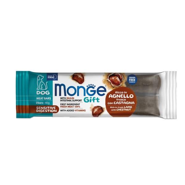 Monge (Монж) Gift Dog Grain Free Lamb & Chestnut Sensitive Digestion Adult All Breeds - Лакомство беззерновое для взрослых собак всех пород для чувствительного пищеварения с мясом ягнёнка и каштаном 40 г