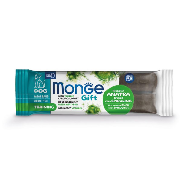 Monge (Монж) Gift Dog Grain Free Duck & Spirulina Training Adult All Breeds лакомство беззерновое для взрослых собак всех пород для тренировки с мясом утки и спирулиной 40 г