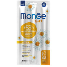 Monge (Монж) Gift Cat Grain Free Trout & Chamomile Sticks Kitten - Ласощі беззернові для кошенят палички з м’ясом форелі та ромашкою 15 г