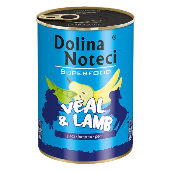 Dolina Noteci (Долина Нотецы) Dog Superfood Veal & Lamb - Влажный беззерновой корм для собак с бараниной и телятиной 400 г