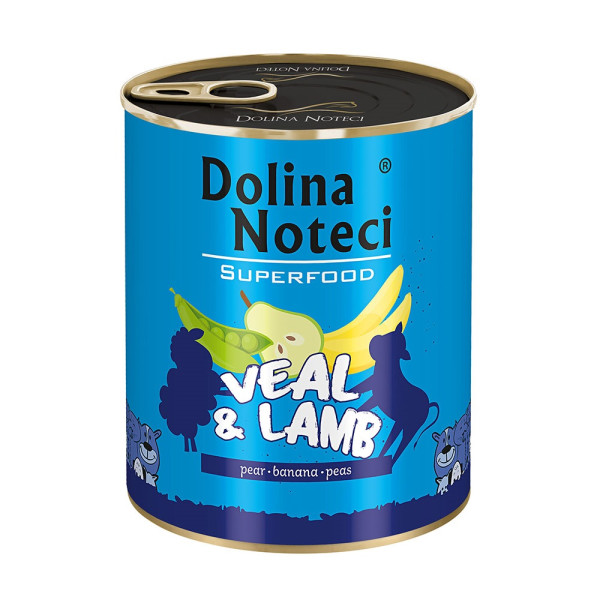 Dolina Noteci (Долина Нотецы) Dog Superfood Veal & Lamb - Влажный беззерновой корм для собак с бараниной и телятиной 800 г