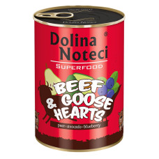 Dolina Noteci (Долина Нотеці) Dog Superfood Beef & Goose Hearts - Вологий беззерновий корм для собак з яловичими та гусячими серцями 400 г