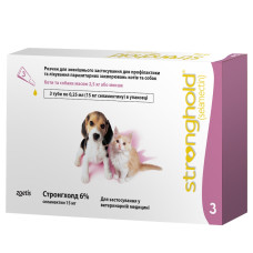 Zoetis Stronghold 6% (Стронгхолд) - Краплі протопарзитні для кошенят і цуценят до 2.5 кг, 1 піпетка