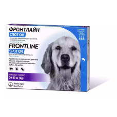 Frontline Spot-On L - Краплі на потилицю від бліх, від іксодових кліщів, від коростявих кліщів і комах для собак вагою 20-40 кг