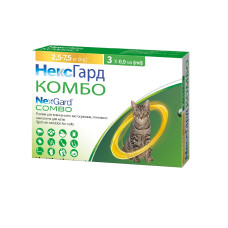 NexGard Combo (НексГард Комбо) - Капли от блох, клещей и глистов для кошек весом от 2.5-7.5 кг