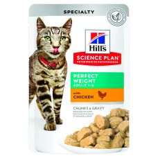 HILL\'S (Хілс) SP Cat Adult Perfect Weight Chicken - Вологий корм для котів для підтримання оптимальної ваги з куркою в соусі 85 г