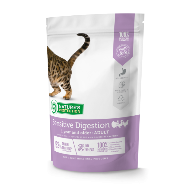 Nature’s Protection (Натур Протекшн) Cat Sensitive Digestion - Сухой корм для взрослых котов с чувствительным пищеварением с мясом птицы 0.4 кг