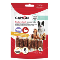 Camon (Камон) Dog Treats Mini Sticks Wrapped With Rabbit - Лакомство для собак мини палочки из говяжьей кожи обмотанные кроликом 80 г