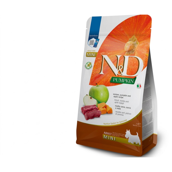 Farmina (Фармина) Dog N&D Pumpkin Grain Free Venison & Apple Adult Mini - Сухой корм для взрослых собак мелких пород с мясом оленины и яблоком 2 кг