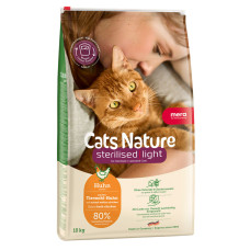 Mera (Мера) Cats Nature Grain Free Chicken Sterilised & Light Adult - Сухой беззерновой корм для взрослых стерилизованных котов для контроля веса с мясом курицы 10 кг