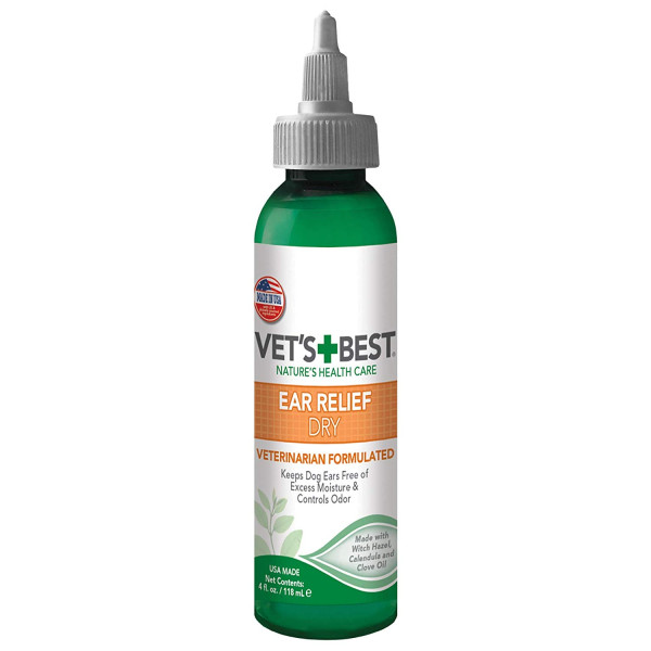 Vet`s Best (Ветс Бест) Ear Relief Dry - Подсушивающий лосьон для ухода за ушами для собак 118 мл