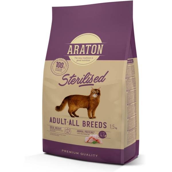 Araton (Аратон) Cat Adult Sterilized With Poultry - Сухой корм для стерилизованных кошек с птицей 1.5 кг