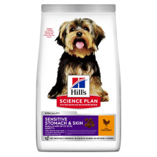 Сухой корм Hill`s (Хилс) Science Plan Dog Chicken Sensitive Stomach & Skin Adult Medium для взрослых собак мелких и миниатюрных пород с чувствительным пищеварением и кожей c мясом курицы 6 кг