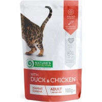 Nature's Protection (Нейчер Протекшн) Cat Hairball Duck and Chicken - Влажный корм для кошек для вывода шерсти с уткой и курицей 100 г