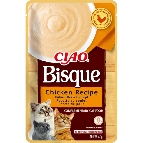 INABA (Инаба) Cat Ciao Bisque Puree With Chicken - Лакомство для кошек пюре с курицей 40 г
