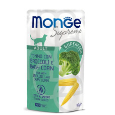 Monge (Монж) Supreme Cat Tuna, Broccoli & Corn Adult - Вологий корм для дорослих котів з м’ясом тунця, броколі та кукурудзою 80 г
