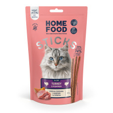 Home Food (Хоум Фуд) Cat Grain Free Turkey & Pumpkin Meat Strips All Life Stages - Ласощі беззернові для котів будь-якого віку м’ясна соломка з м’ясом індички та гарбузом 40 г