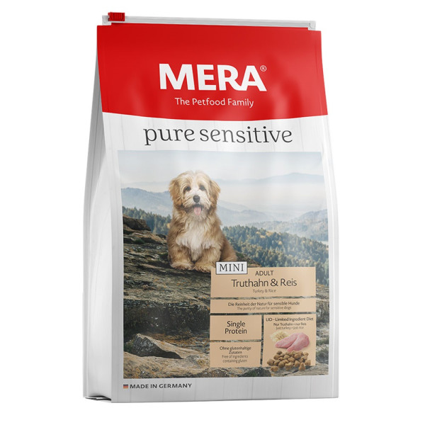 Mera (Мера) Pure Dog Mini Sensitive Truthahn&Reis - Сухой корм для собак с индейкой и рисом 1 кг