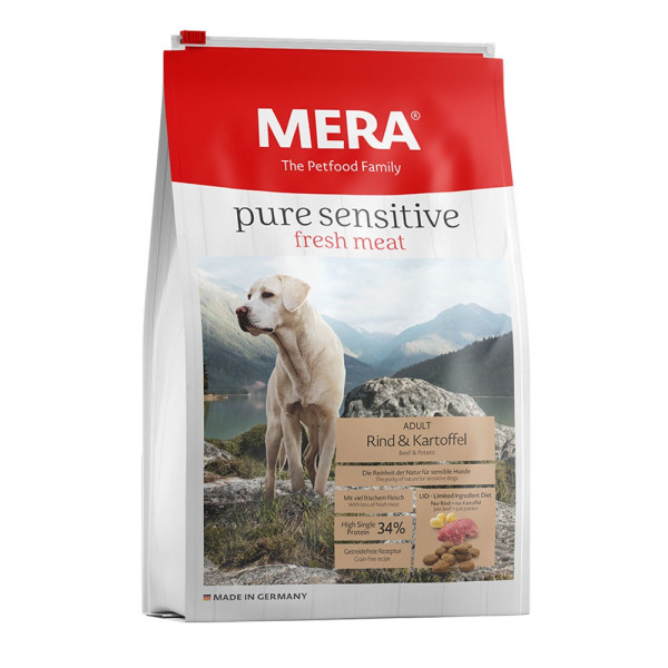 Mera (Мера) Pure Dog Sensitive Fresh Meat Rind&Kartoffel - Сухой корм для собак беззерновой с говядиной и картофелем 1 кг