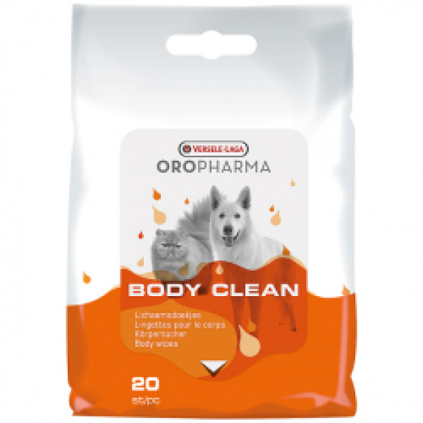 Versele-Laga Oropharma (Орофарма) Body Clean - Очищающие салфетки для собак и котов 20 шт.