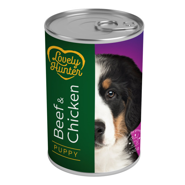 Lovely Hunter (Лавли Хантер) Puppy Beef and Chicken - Влажный корм для щенков с говядиной и курицей 400 г