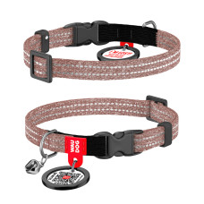 WauDog (ВауДог) Re-cotton Brown - Ошейник для кошек из восстановленного хлопка, коричневый (Ш 10 мм, Длин 20-30 см) XS