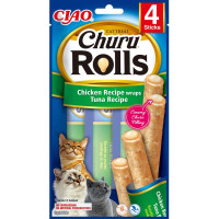 INABA (Инаба) Cat Churu Rolls With Chicken&Tuna - Лакомство для кошек палочки с курицей и тунцем 40 г